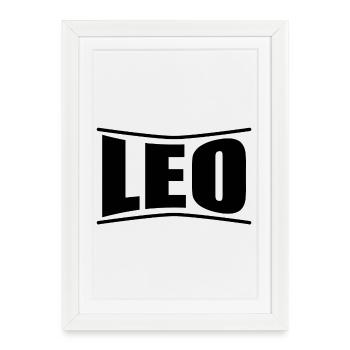 nom du t-shirt Idée cadeau Leo t-shirt - Affiche encadrée (27 × 37 cm) - blanc - Devant
