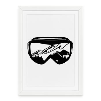 Snowboard Goggles - Framed poster (27 × 37 cm) - white - Front