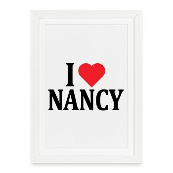 t-shirt name I love Nancy t-shirt gift idea - Framed poster (27 × 37 cm) - white - Front