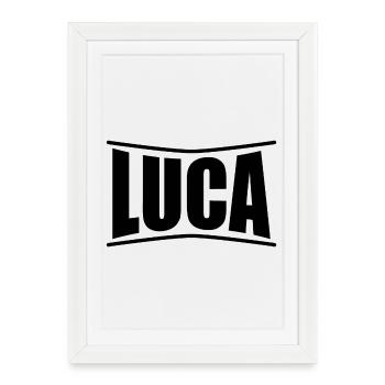 nom du t-shirt Idée cadeau de t-shirt Luca - Affiche encadrée (27 × 37 cm) - blanc - Devant