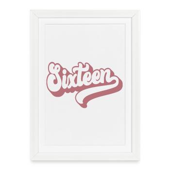 Seize 16e anniversaire pour les filles de 16 ans - Affiche encadrée (27 × 37 cm) - blanc - Devant