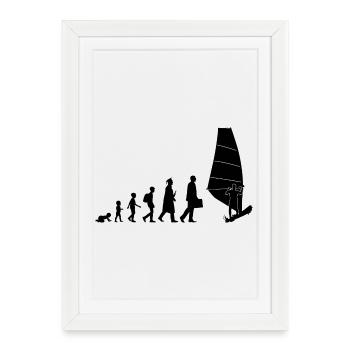 Development of windsurfing - Framed poster (27 × 37 cm) - white - Front