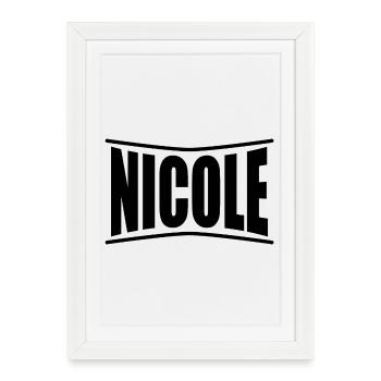 Nicole t-shirt t-shirt gift idea - Framed poster (27 × 37 cm) - white - Front