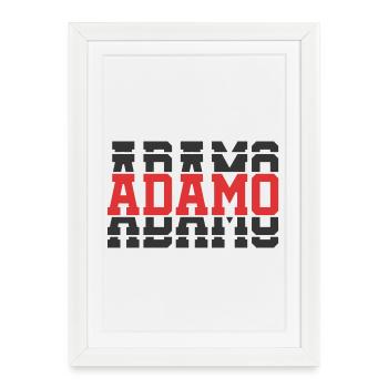 t-shirt Adam t-shirt idée cadeau texte empilé - Affiche encadrée (27 × 37 cm) - blanc - Devant