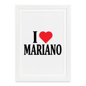 t-shirt J’aime Mariano t-shirt idée cadeau - Affiche encadrée (27 × 37 cm) - blanc - Devant