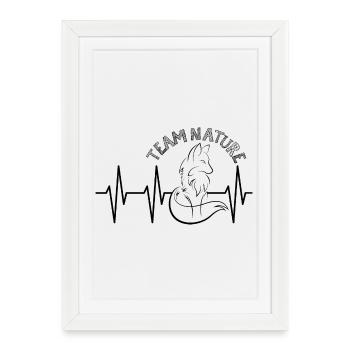 pulse fox nature heartbeat icon graphic icon - Framed poster (27 × 37 cm) - white - Front