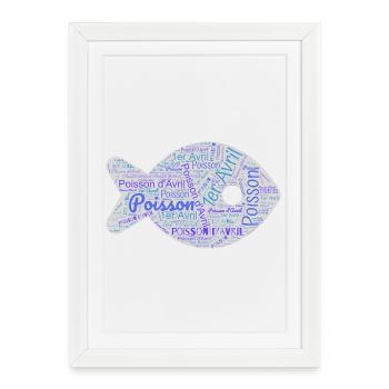 POISSON. POISSON D'AVRIL - Affiche encadrée (27 × 37 cm) - blanc - Devant