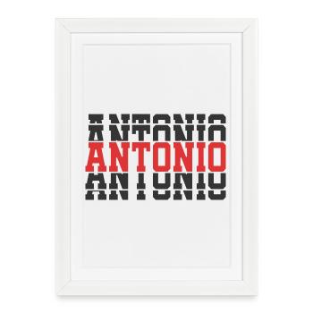 Antonio t-shirt gift idea stacked text - Framed poster (27 × 37 cm) - white - Front