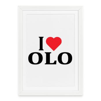 t-shirt I love Olo t-shirt gift idea - Framed poster (27 × 37 cm) - white - Front