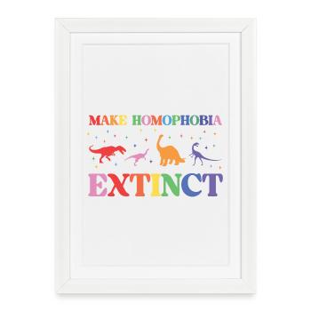 LGBTQ Pride Month - Make Homophobia Extinct - Framed poster (27 × 37 cm) - white - Front