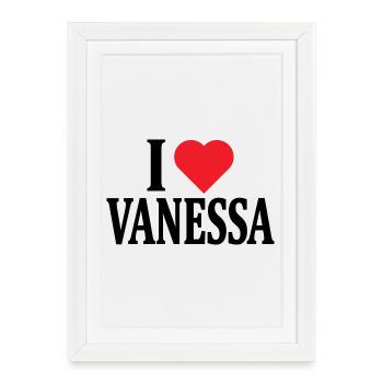 I love Vanessa t-shirt gift idea - Framed poster (27 × 37 cm) - white - Front