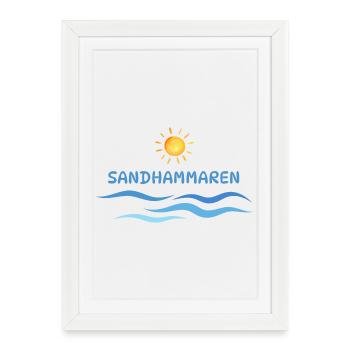 Sandhammaren, Sun and Wave Motif for Beach Season - Framed poster (27 × 37 cm) - white - Front
