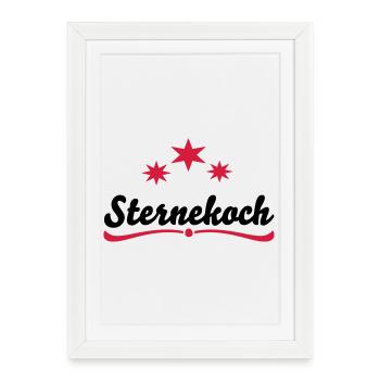Tablier de cuisine Star Chef - Affiche encadrée (27 × 37 cm) - blanc - Devant
