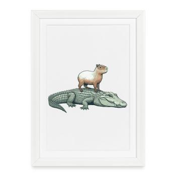 L’équipe de rêve de Capy & Croc - Affiche encadrée (27 × 37 cm) - blanc - Devant