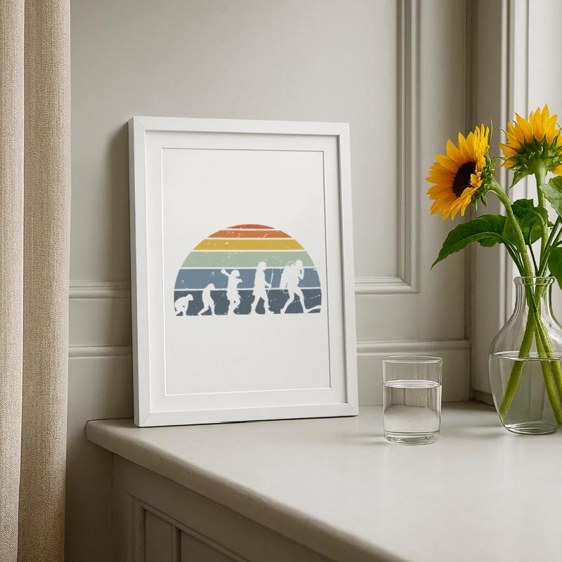Evolution de la conception de la silhouette de l’humanité Affiche encadrée (27 × 37 cm)