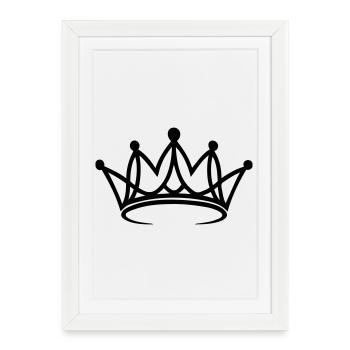 Crown, elegant, customizable - Framed poster (27 × 37 cm) - white - Front