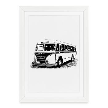 Puissance des bus vintage - Affiche encadrée (27 × 37 cm) - blanc - Devant
