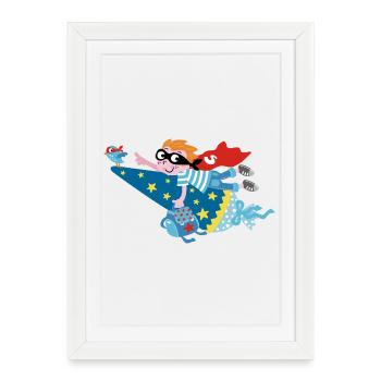 Super-héros 2026 ! Hourra, je suis un écolier ! - Affiche encadrée (27 × 37 cm) - blanc - Devant