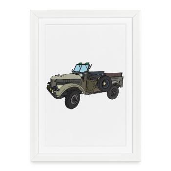 GAZ-69 - Affiche encadrée (27 × 37 cm) - blanc - Devant