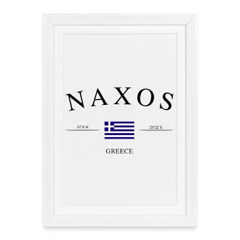 Naxos Greece – Holiday Souvenir &amp; Gift - Framed poster (27 × 37 cm) - white - Front