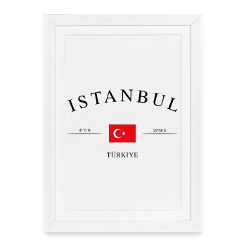 Istanbul Türkiye – Souvenirs et cadeaux de vacances - Affiche encadrée (27 × 37 cm) - blanc - Devant
