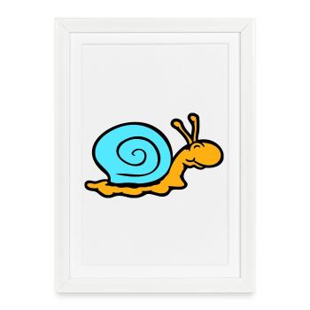 snail shell snail slug smiles sweetly - Framed poster (27 × 37 cm) - white - Front