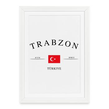Trabzon Turquie – Souvenir et cadeau de vacances - Affiche encadrée (27 × 37 cm) - blanc - Devant