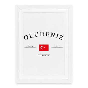 Oludeniz Turkey – Holiday Souvenir & Gift - Framed poster (27 × 37 cm) - white - Front