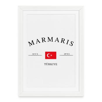 Marmaris Turquie – Souvenir et cadeau des Fêtes - Affiche encadrée (27 × 37 cm) - blanc - Devant