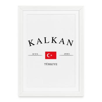 Kalkan Turkey – Holiday Souvenir & Gift - Framed poster (27 × 37 cm) - white - Front