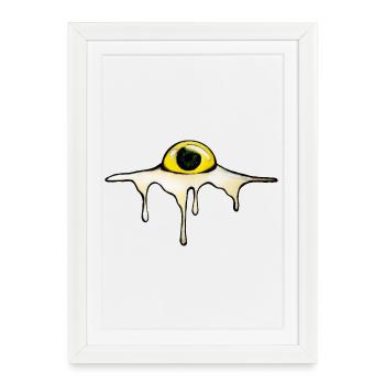 Fried Eye – Sunny Side Creepy - Affiche encadrée (27 × 37 cm) - blanc - Devant