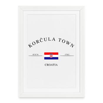 Korčula (Croatie) – Souvenir et cadeau de Noël - Affiche encadrée (27 × 37 cm) - blanc - Devant