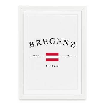 Bregenz Autriche – Souvenirs et cadeaux de vacances - Affiche encadrée (27 × 37 cm) - blanc - Devant