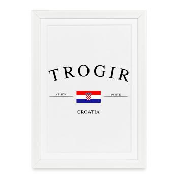 Trogir Croatia – Holiday Souvenir & Gift - Framed poster (27 × 37 cm) - white - Front