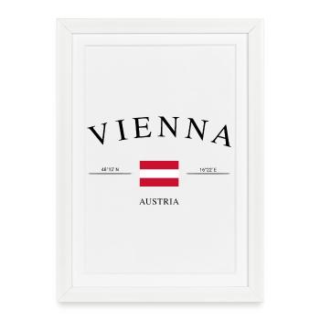 Vienne, Autriche – Souvenirs et cadeaux de vacances - Affiche encadrée (27 × 37 cm) - blanc - Devant