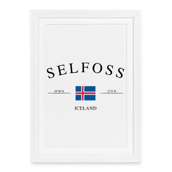 Île de Selfoss – Souvenir et cadeau de vacances - Affiche encadrée (27 × 37 cm) - blanc - Devant