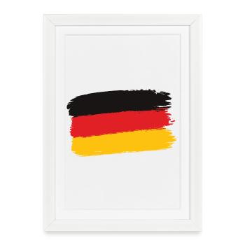 Germany Flag Brushstroke - Framed poster (27 × 37 cm) - white - Front
