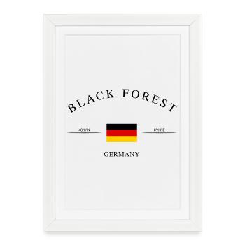 Forêt-Noire Allemagne Souvenir et cadeau de vacances - Affiche encadrée (27 × 37 cm) - blanc - Devant