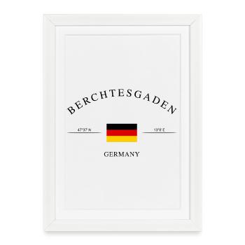 Berchtesgaden – Souvenir et cadeau de vacances - Affiche encadrée (27 × 37 cm) - blanc - Devant