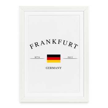 Francfort, Allemagne – Souvenir et cadeau des Fêtes - Affiche encadrée (27 × 37 cm) - blanc - Devant