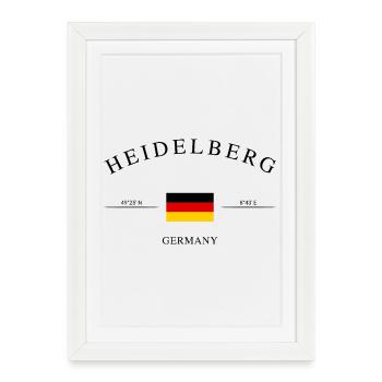 Heidelberg, Allemagne – Souvenir et cadeau de Noël - Affiche encadrée (27 × 37 cm) - blanc - Devant
