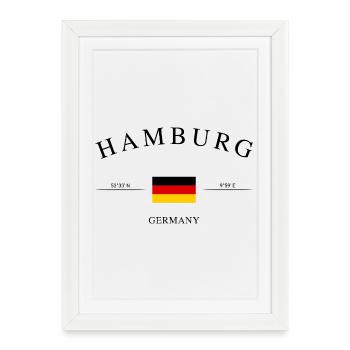Hamburg Germany – Holiday Souvenir & Gift - Framed poster (27 × 37 cm) - white - Front