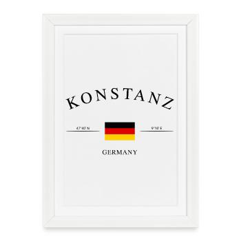 Constance Allemagne – Souvenir et cadeau de Noël - Affiche encadrée (27 × 37 cm) - blanc - Devant
