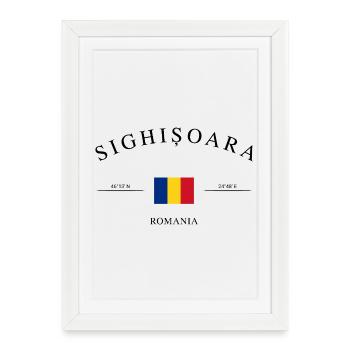 Sighișoara, Roumanie – Souvenir et cadeau de vacances - Affiche encadrée (27 × 37 cm) - blanc - Devant