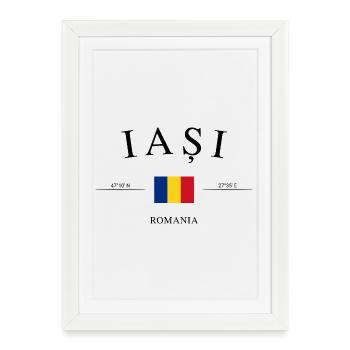 Iași Romania – Holiday Souvenir & Gift - Framed poster (27 × 37 cm) - white - Front
