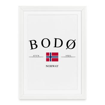Bodø Norway – Holiday Souvenir & Gift - Framed poster (27 × 37 cm) - white - Front