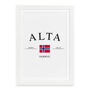 Alta Norway – Holiday Souvenir & Gift - Framed poster (27 × 37 cm) - white - Front