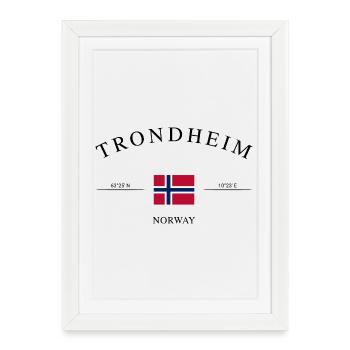 Trondheim Norway – Holiday Souvenir & Gift - Framed poster (27 × 37 cm) - white - Front