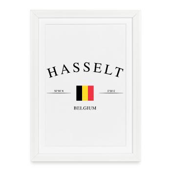 Hasselt Belgium – Holiday Souvenir & Gift - Framed poster (27 × 37 cm) - white - Front