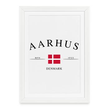 Aarhus Denmark – Holiday Souvenir & Gift - Framed poster (27 × 37 cm) - white - Front